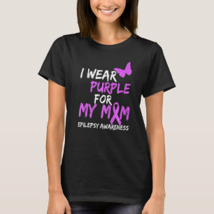 Camiseta 0 Consciência da Epilepsia Eu Uso Roxo Pela Minha 