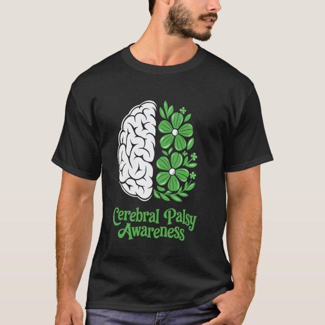 Camiseta 0 Consciência da Paralisia Cerebral PC Danos Cereb (Frente)