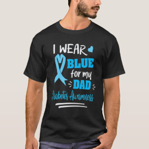 Camiseta 0 Consciencialização da Diabetes Eu Uso Azul Pelo 