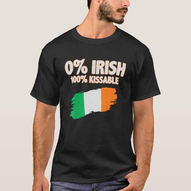 Camiseta 0% de Irish 100% de Kissable Irish Flag Pa (Frente)