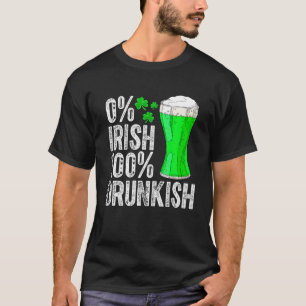 Camiseta 0% de Rua de Bebendo Engraçada e Bêbada de 100% na