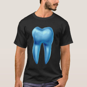 Camiseta 0 Dentista Dente Molar Azul Design Odontológico