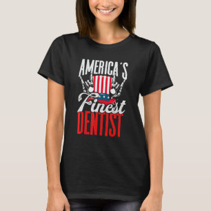 Camiseta 0 Dentista Mais Fino da América EUA Patriota Ame