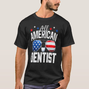 Camiseta 0 Dentista Totalmente Americano Dia 4 De Julho Ban