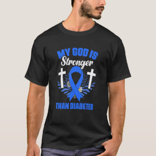 Camiseta 0 Deus Mais Forte Guerreiro da Diabetes Diabético
