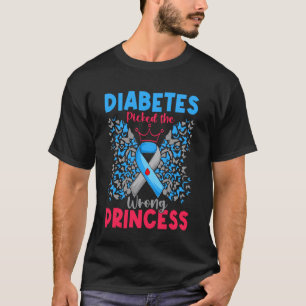 Camiseta 0 Diabetes Escolheu a Princesa Errada T1D Warriors