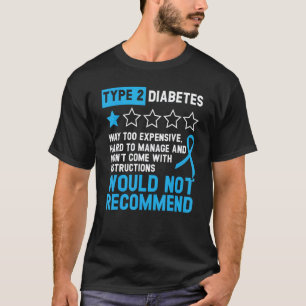 Camiseta 0 Diabetes Tipo 2 T2D Guerreiro Conscientização do
