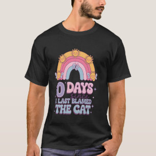 Camiseta 0 Dias Desde Que Eu Culpei o Gato Humor Gato Meme