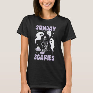 Camiseta 0 Domingo Esqueleto Sustos Engraçado Trabalho Ment