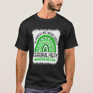 Camiseta 0 Em março usamos Verde Arco-íris Paralisia Cerebr