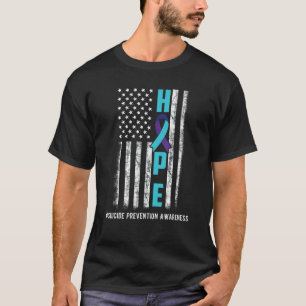 Camiseta 0 Esperança EUA Bandeira Conscientização do Suicíd