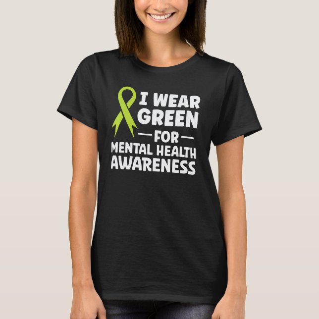 Camiseta 0 Eu Uso Verde Para a Conscientização da Saúde Men (Frente)