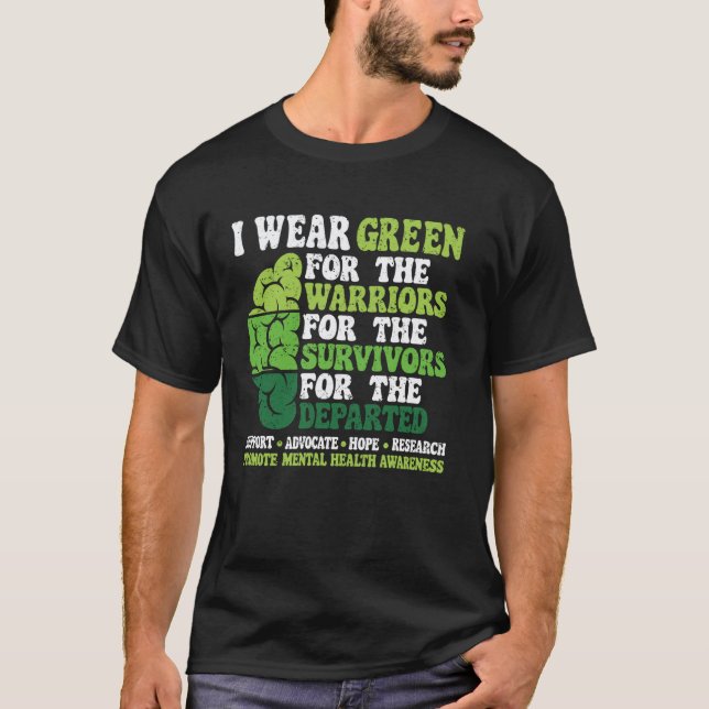 Camiseta 0 Eu Uso Verde Para A Conscientização Da Saúde Men (Frente)
