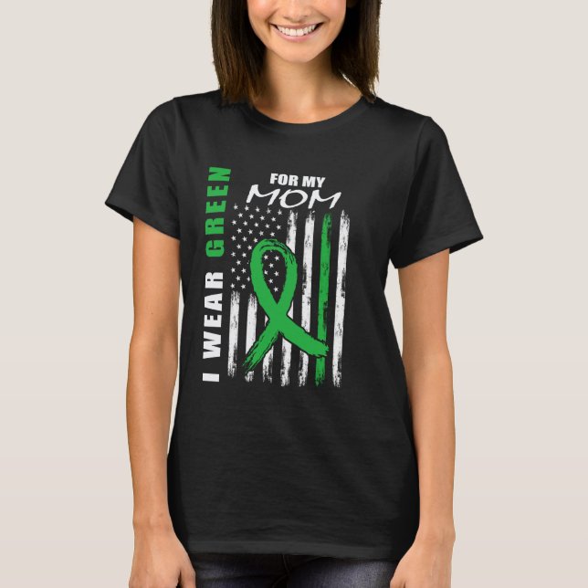 Camiseta 0 Eu Uso Verde Para a Minha Mãe Conscientização da (Frente)