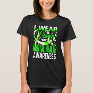Camiseta 0 Eu Uso Verde Para Borboleta De Consciência Da Sa