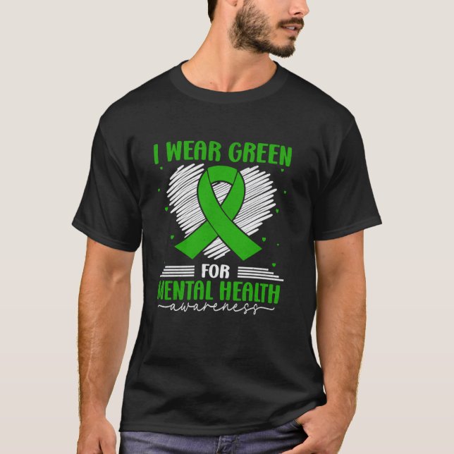 Camiseta 0 Eu Uso Verde Para o Mês de Conscientização da Sa (Frente)