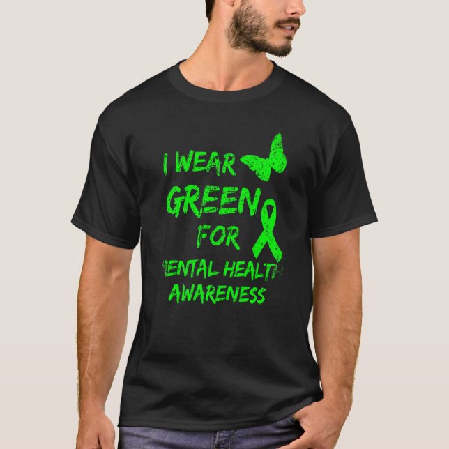 Camiseta 0 Eu Uso Verde Para o Mês de Conscientização sobre (Frente)