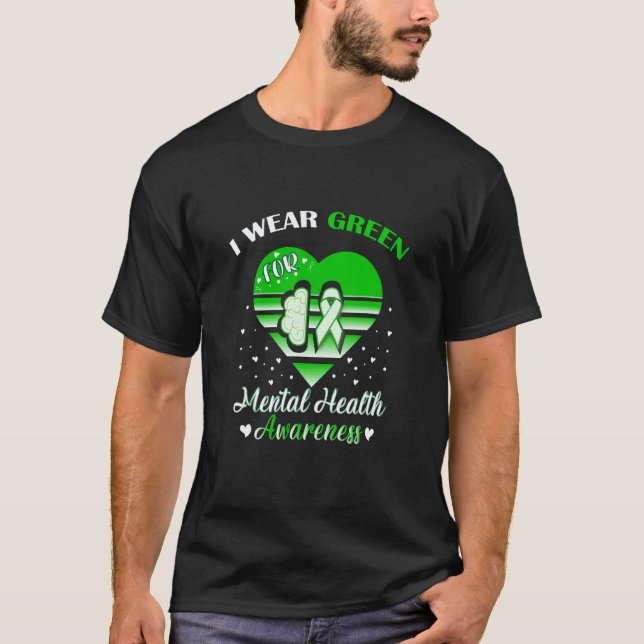 Camiseta 0 Eu Uso Verde Para o Mês de Conscientização sobre (Frente)