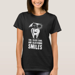 Camiseta 0 Férias de Praia Dentista Frases Engraçadas Odont