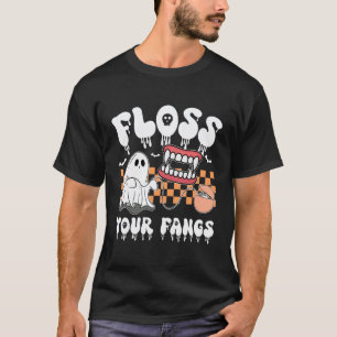Camiseta 0 Fio Dental Boo Dia das Bruxas Dentista Assustado