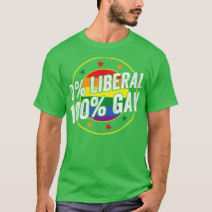 Camiseta 0 Gay Liberal 100 LGBT Design para Conservadores