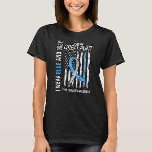 Camiseta 0 Grande Tia Tipo 1 Conscientização sobre Diabetes