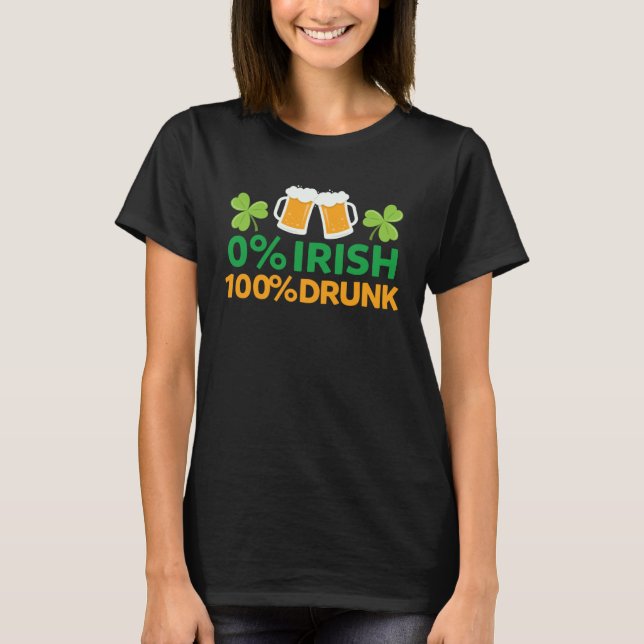 Camiseta 0 Irish 100 Drunk  Saint Patrick s Day Beer Mugs (Frente)