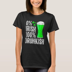 Camiseta 0 Irlandês 100 Bebendo Engraçado Bêbado São Patric