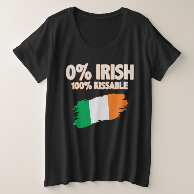 Camiseta 0% Irlandês 100% Beijável (Frente do Design)