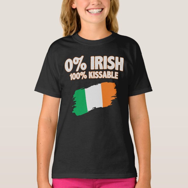 Camiseta 0% Irlandês 100% Beijável (Frente)