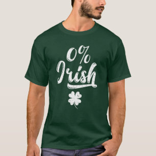 Camiseta 0% Irlandês São Patrício
