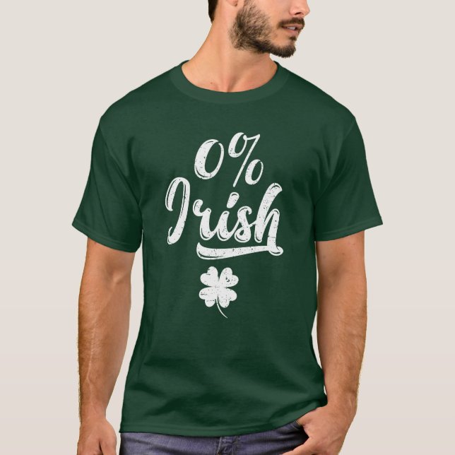 Camiseta 0% Irlandês São Patrício (Frente)