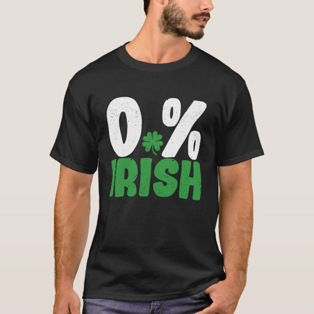 Camiseta 0 Irlandês Vintage Dia de São Patrício Trevo Sorte (Frente)