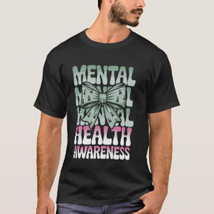 Camiseta 0 Laço Coquete Verde Conscientização da Saúde Ment