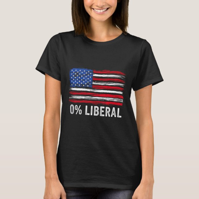 Camiseta 0% Liberal Zero Percent Anti Liberal Republican Ta (Frente)