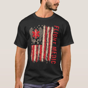 Camiseta 0 Médico de Voo EUA Bandeira Americana Voo Parame