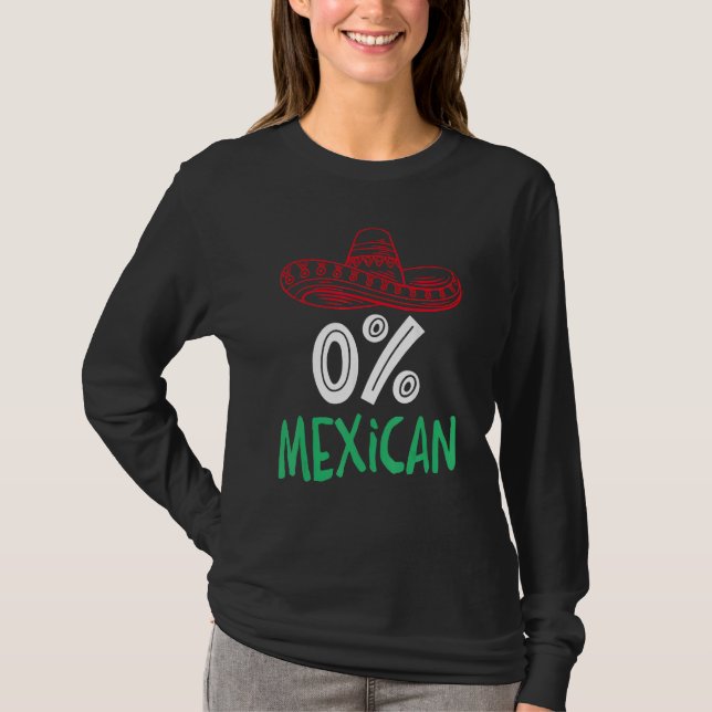Camiseta 0 Mexican With Sombrero And Mustache For Cinco de  (Frente)