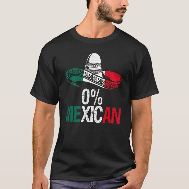 Camiseta 0 Mexicano Com Sombrero E bigode Para Cinco De (Frente)