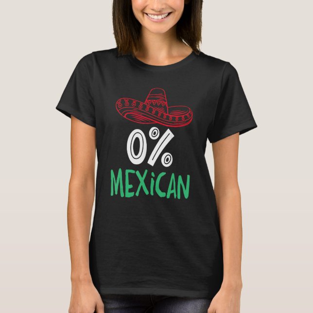 Camiseta 0 Mexicano Com Sombrero E bigode Para Cinco De (Frente)