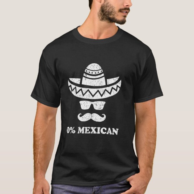 Camiseta 0 Mexicano Engraçado Bebendo Cinco de Mayo Zero Po (Frente)