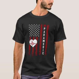 Camiseta 0 Paramédico Orgulhoso Bandeira Americana Vida Ver