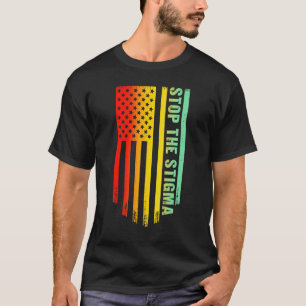 Camiseta 0 Pare com o Estigma Conscientização sobre Saúde M