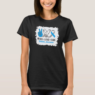 Camiseta 0 Paz Amor Cura Fita Azul Cinza Conscientização Di