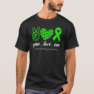 Camiseta 0 Paz Amor Cura Paralisia Cerebral Para Mulheres C