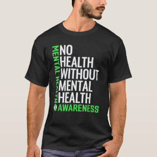 Camiseta 0 Saúde Mental  Combata O Estigma Consciência Sobr