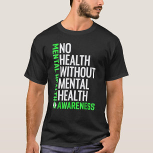 Camiseta 0 Saúde Mental Combata O Estigma Consciência Sobr