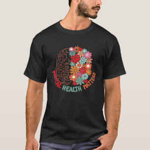 Camiseta 0 Saúde Mental Importa Cérebro Humano Flor Silvest