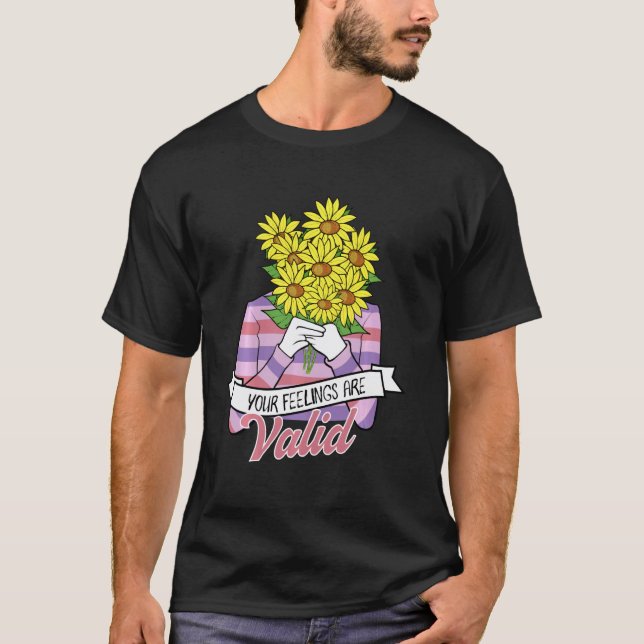 Camiseta 0 Seus Sentimentos São Válidos Saúde Mental (Frente)