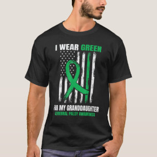Camiseta 0 Verde Conscientização da Paralisia Cerebral Avó