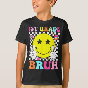 Camiseta 1ª série bruh sorriso retrô de volta às aulas
